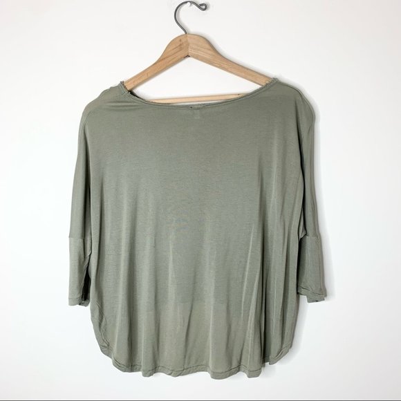 Aritzia Wilfred Cropped T-shirt Army Green Size XS - Picture 11 of 11